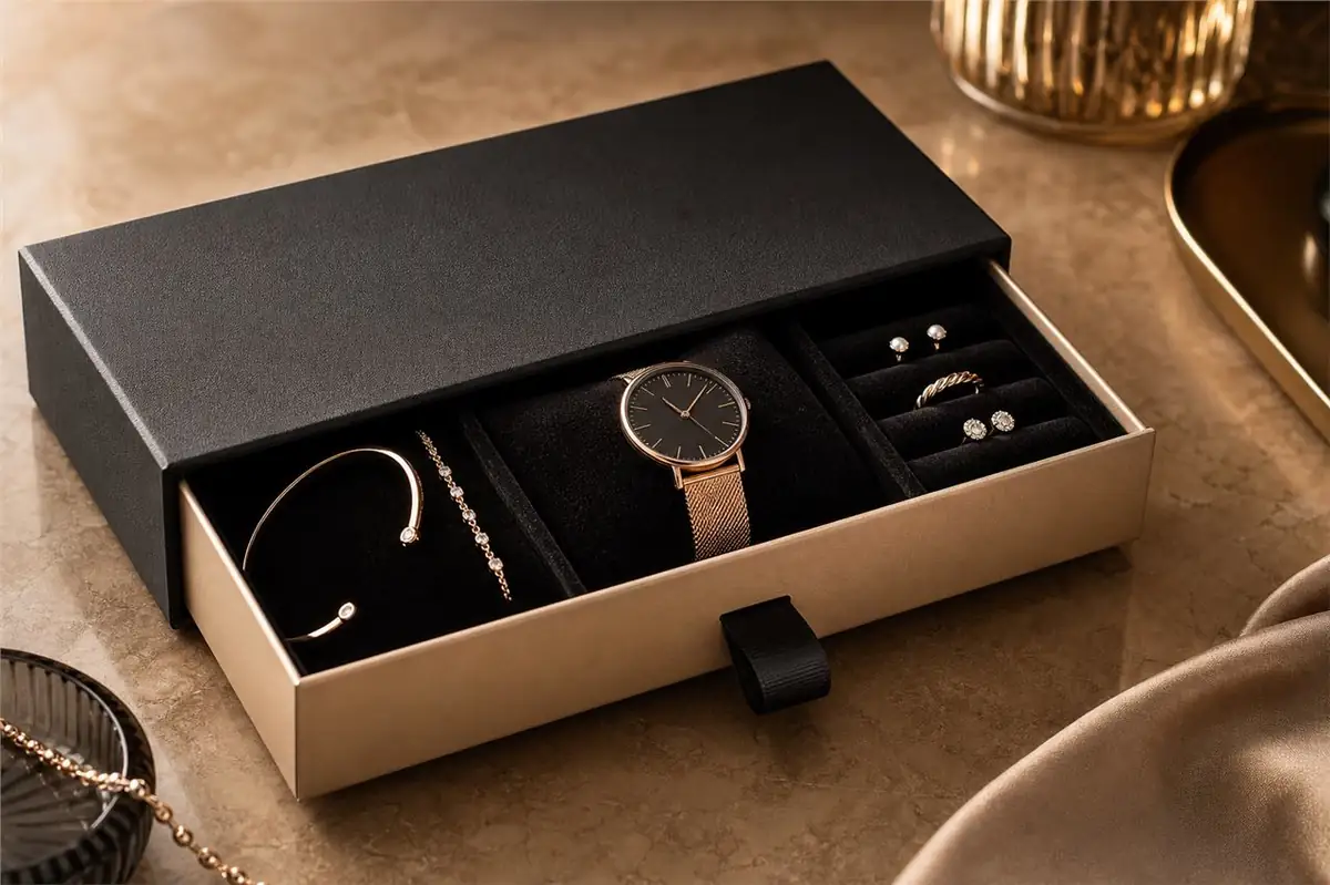Sliding Drawer Box for Jewelry & Watches