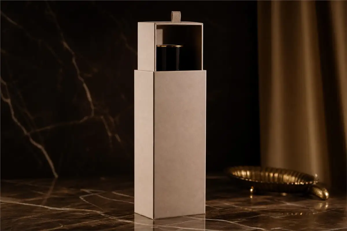 Tall bottle sliding drawer box