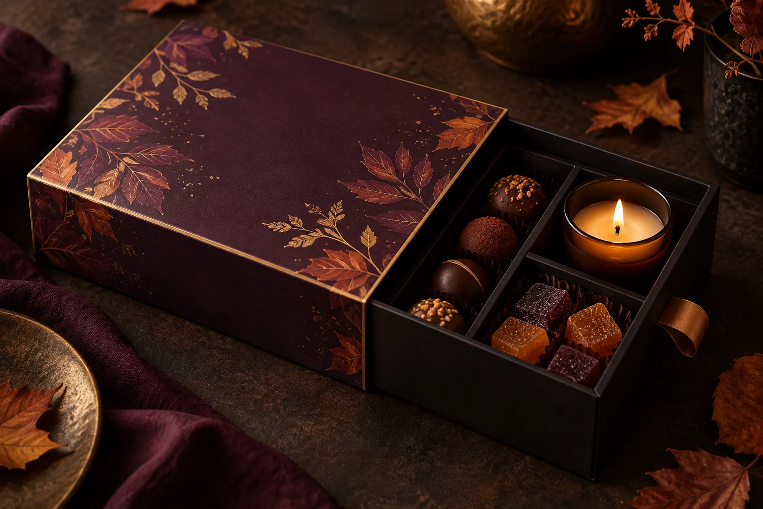 Custom drawer gift box for confectionery and seasonal gifts