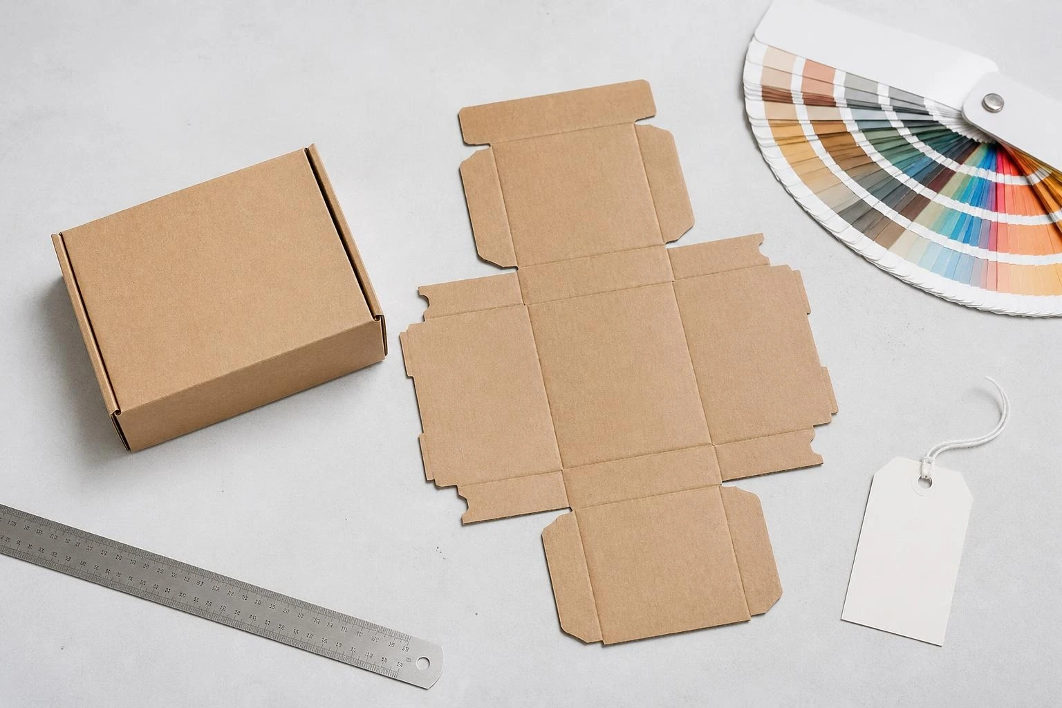 Mailer box and dieline reviewed as part of packaging development