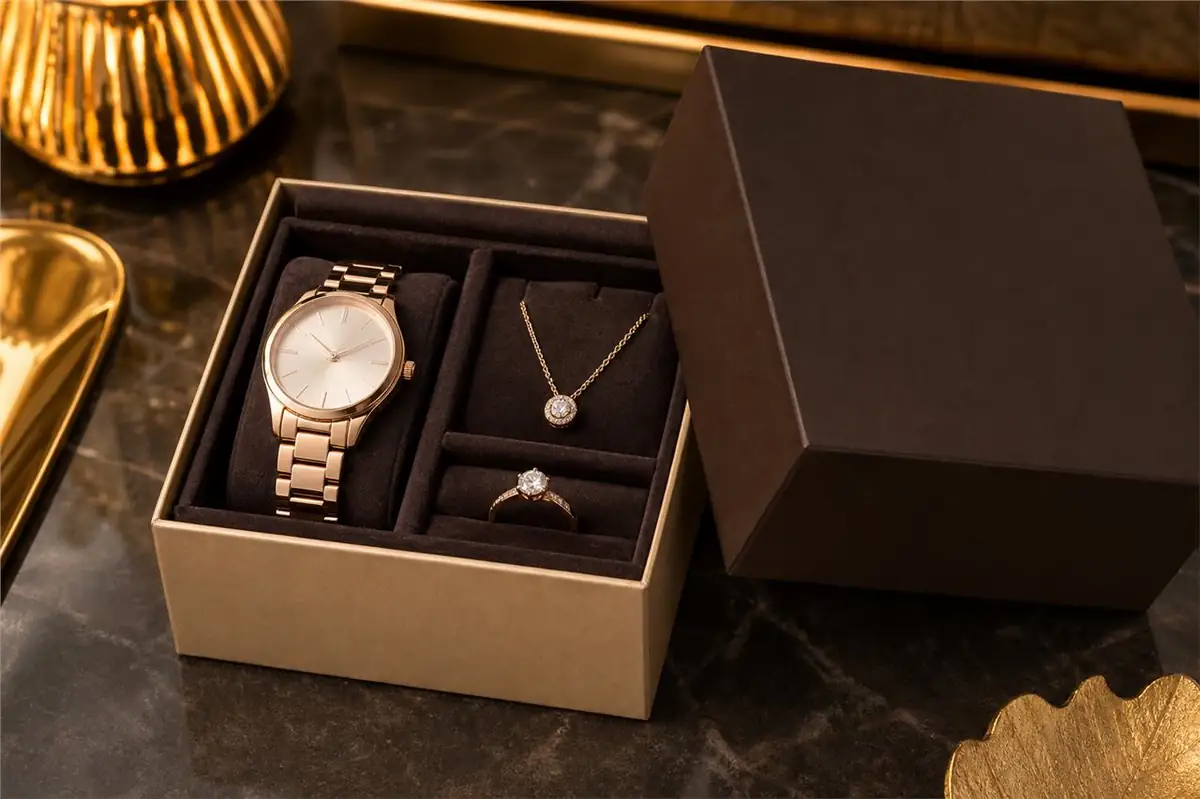 Lid & Base Box for Jewelry & Watches