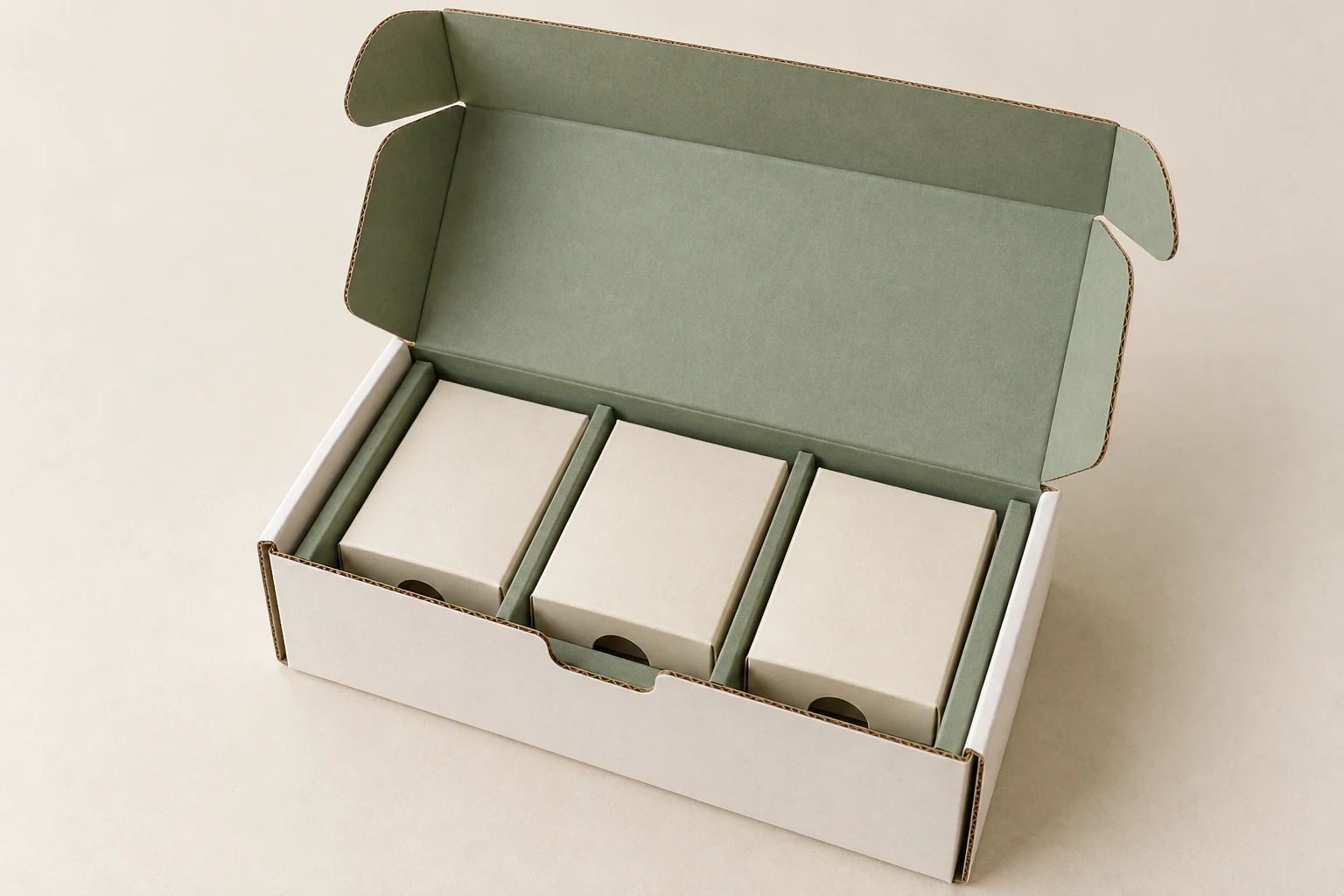 Packaging concept: Paperboard divider layout for a three-item kit